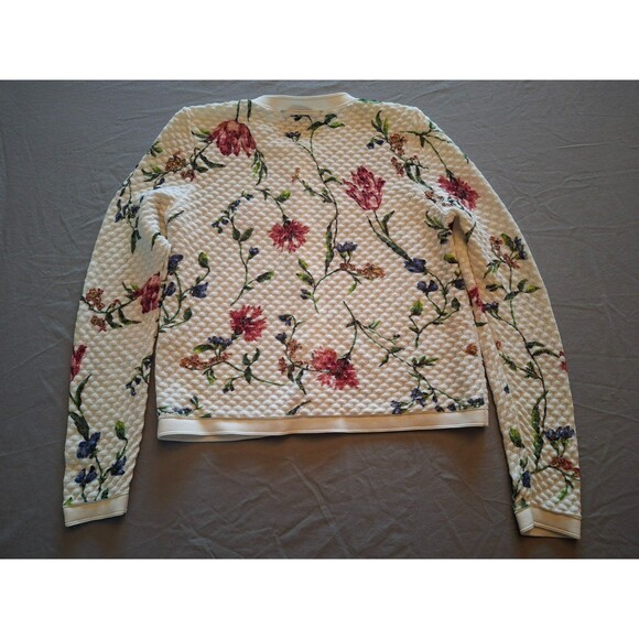 White House Black Market Women’s Pretty Floral Button Up Cardigan Size Medium, M - Picture 7 of 7